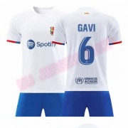 Barcelona dětské Pablo Gavi 6 fotbalové dresy venkovní 2023-24..